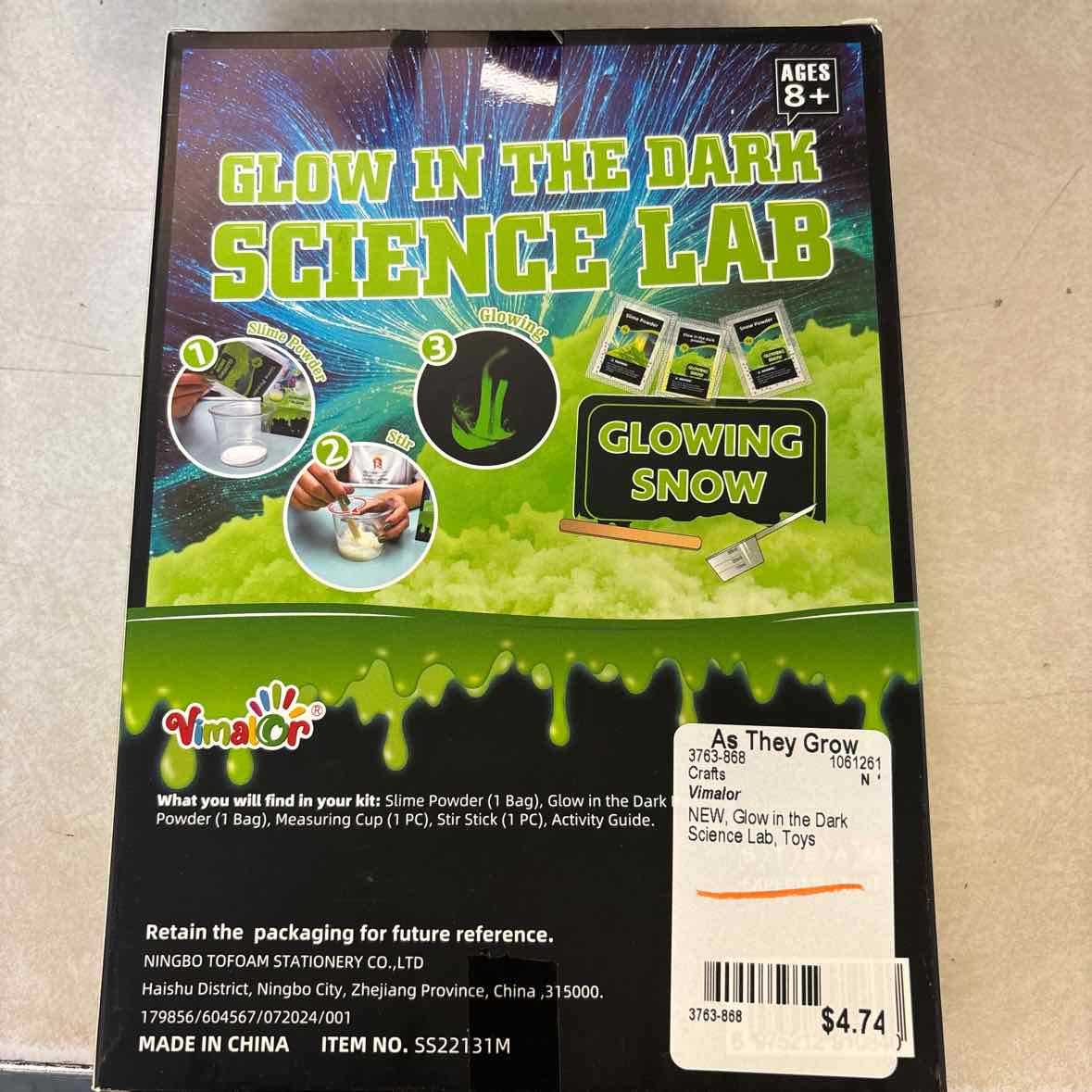 NEW Vimalor Glow in the Dark Science Lab Crafts