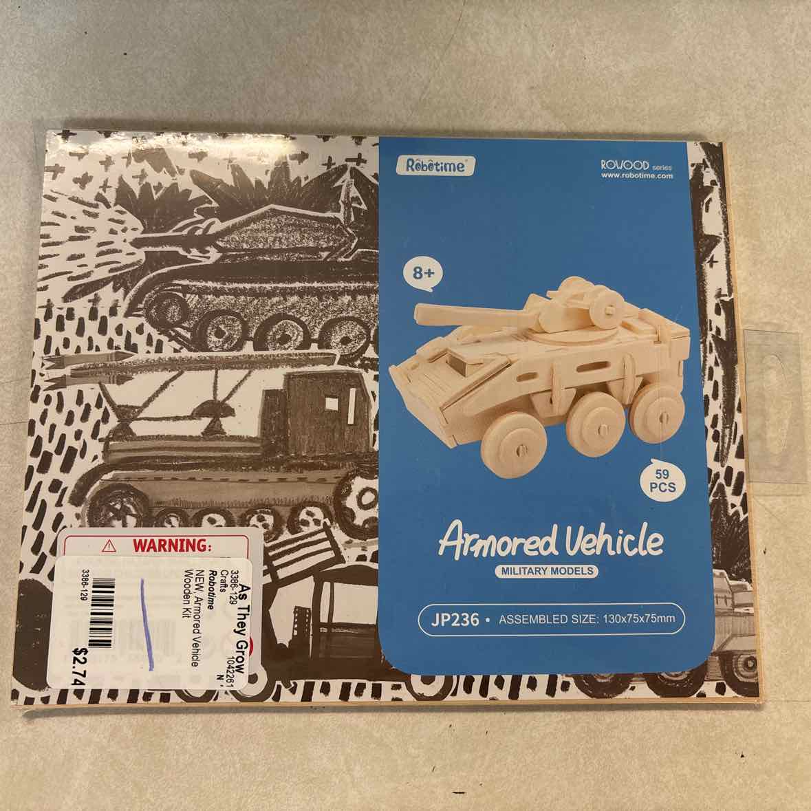 NEW Robotime Armored Vehicle Wooden Kit Crafts