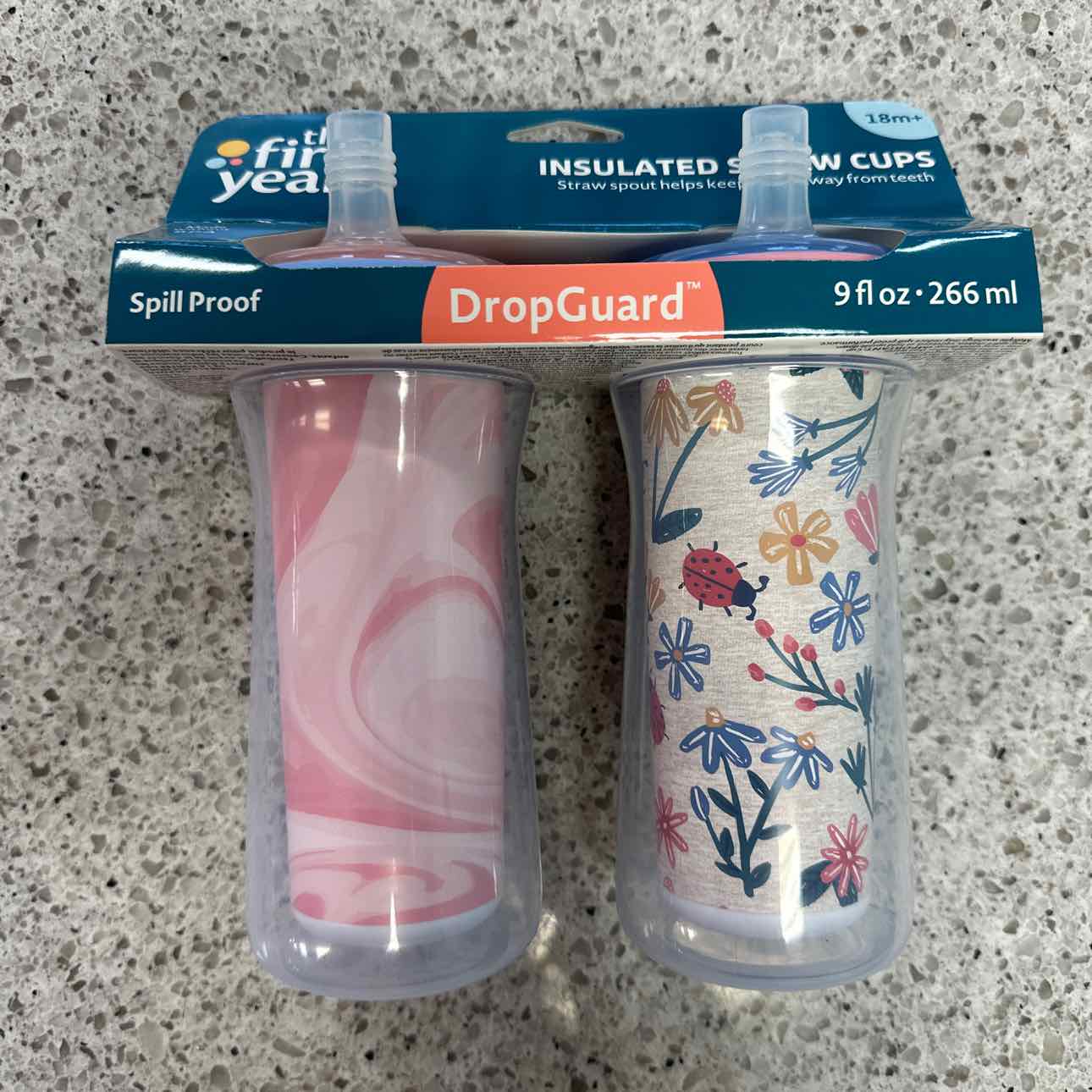 NEW The First Years 2 Pack Insulated Straw Cups Feeding