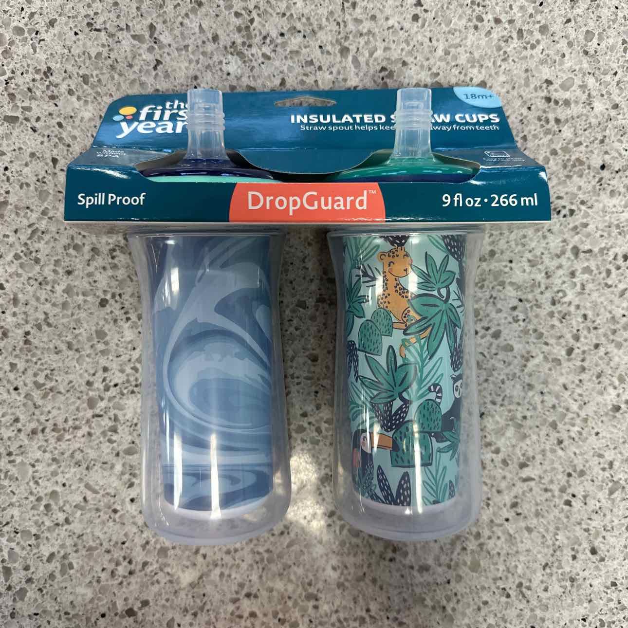 NEW The First Years 2 Pack Insulated Straw Cups Feeding