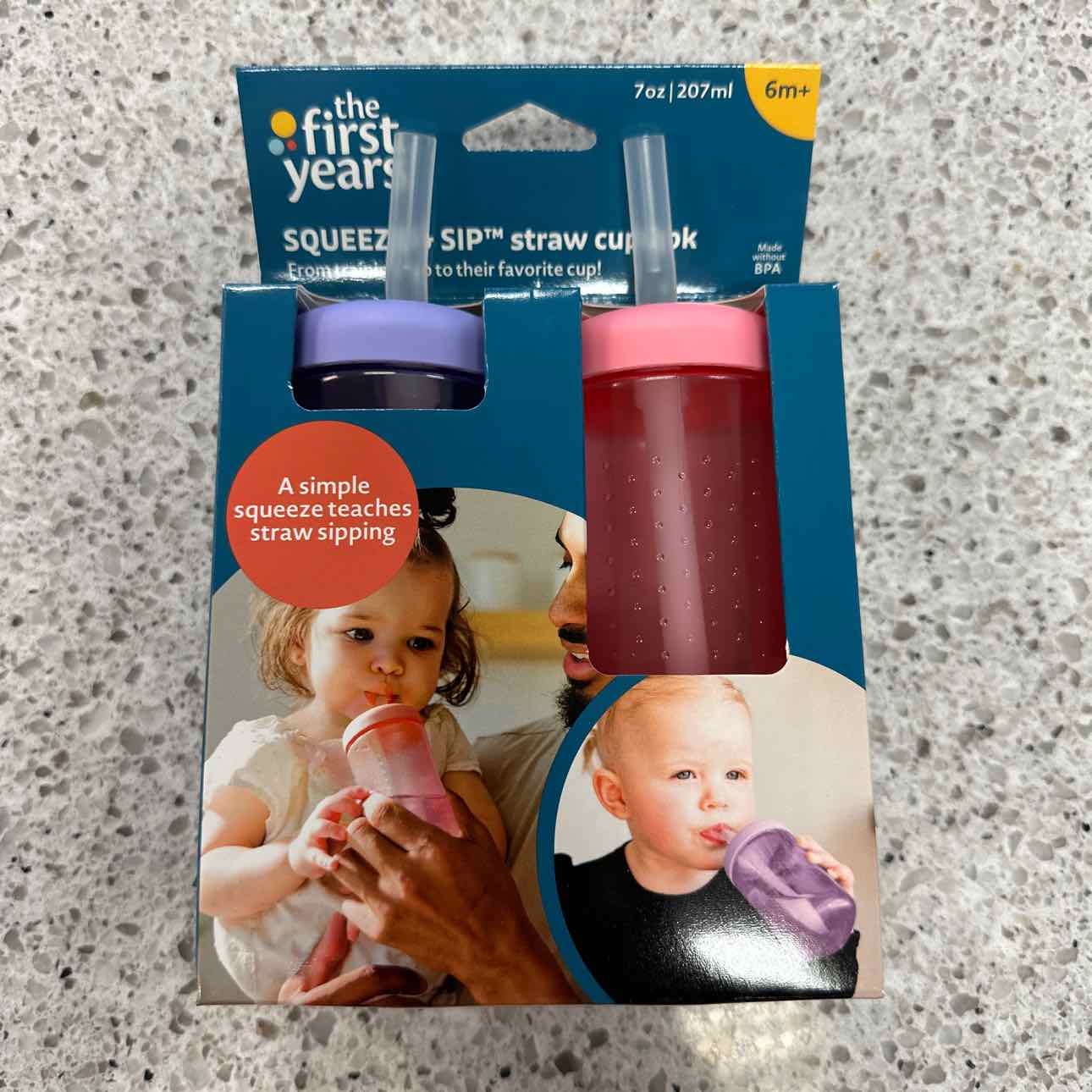 NEW The First Years 2 pack Squeeze & Sip Straw Cup Feeding
