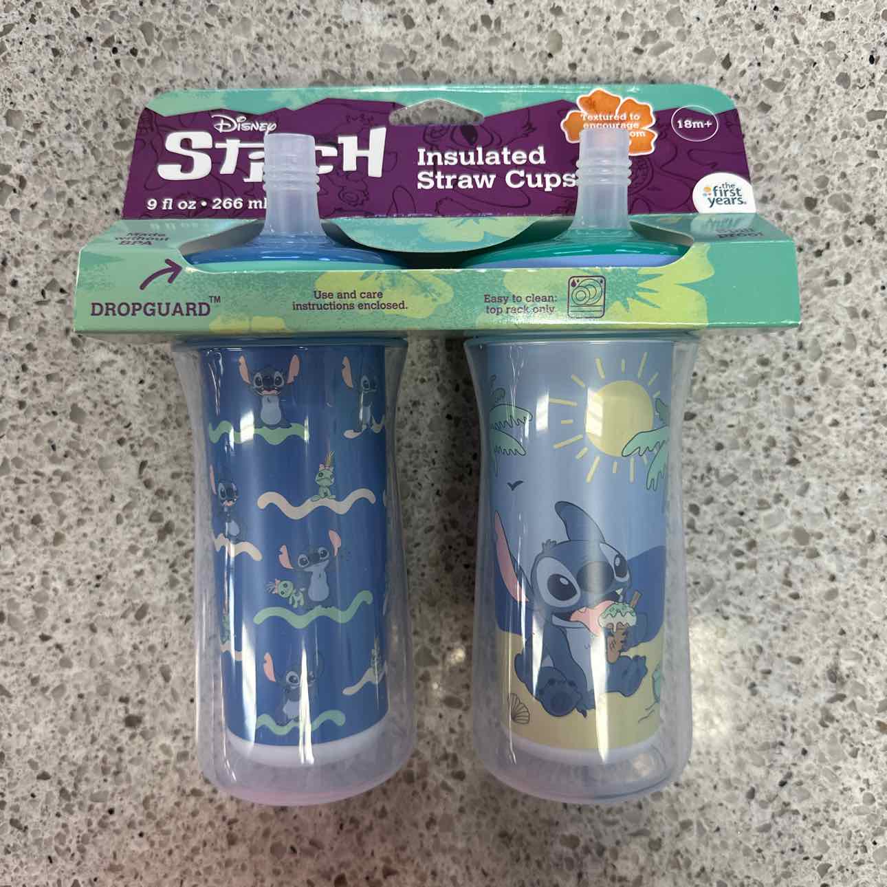 NEW The First Years 2 Pack Insulated Straw Cups Feeding