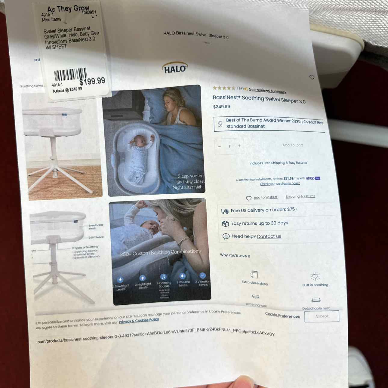 Swivel Sleeper Bassinet Halo Misc Items