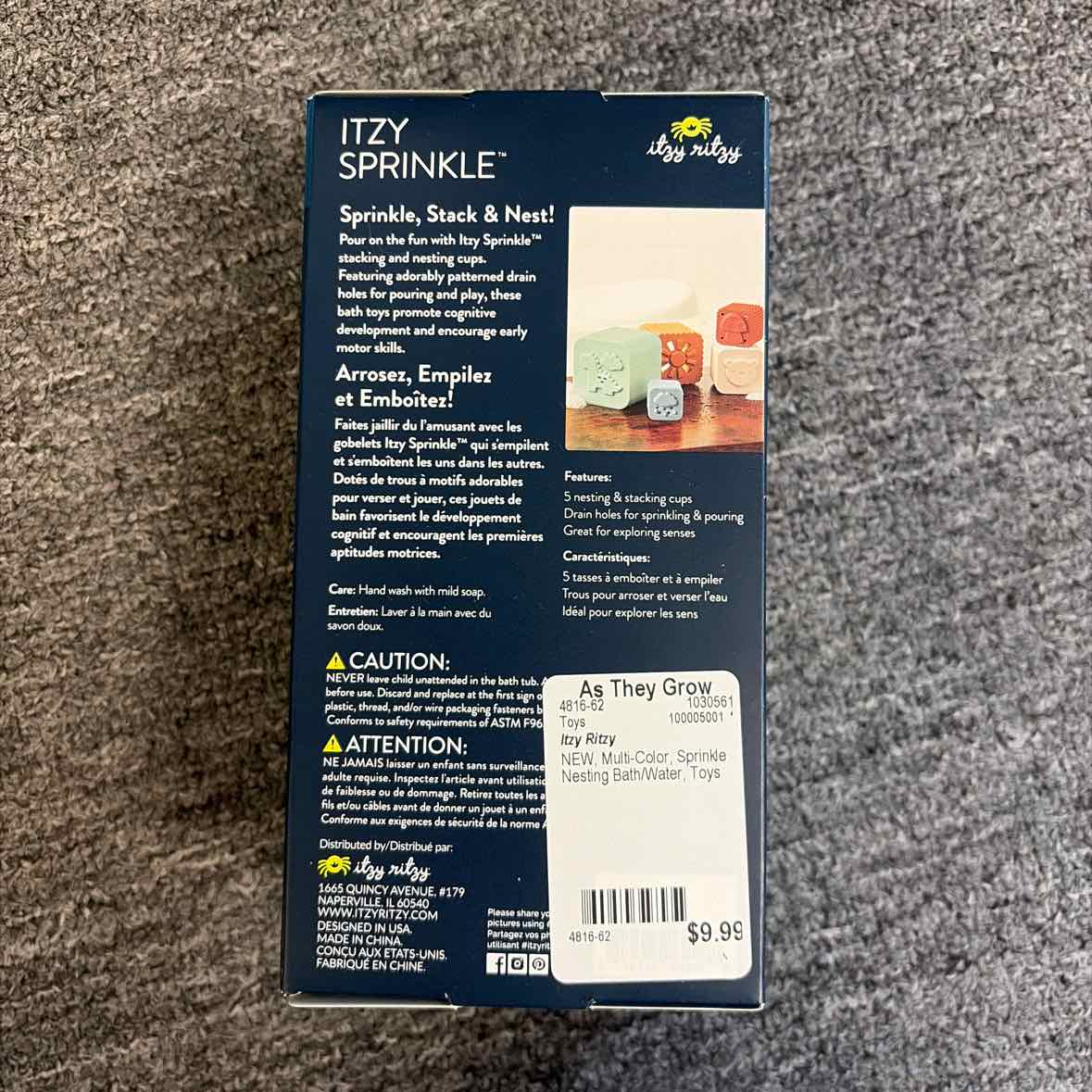 NEW Itzy Ritzy Sprinkle Nesting Bath/Water Toys