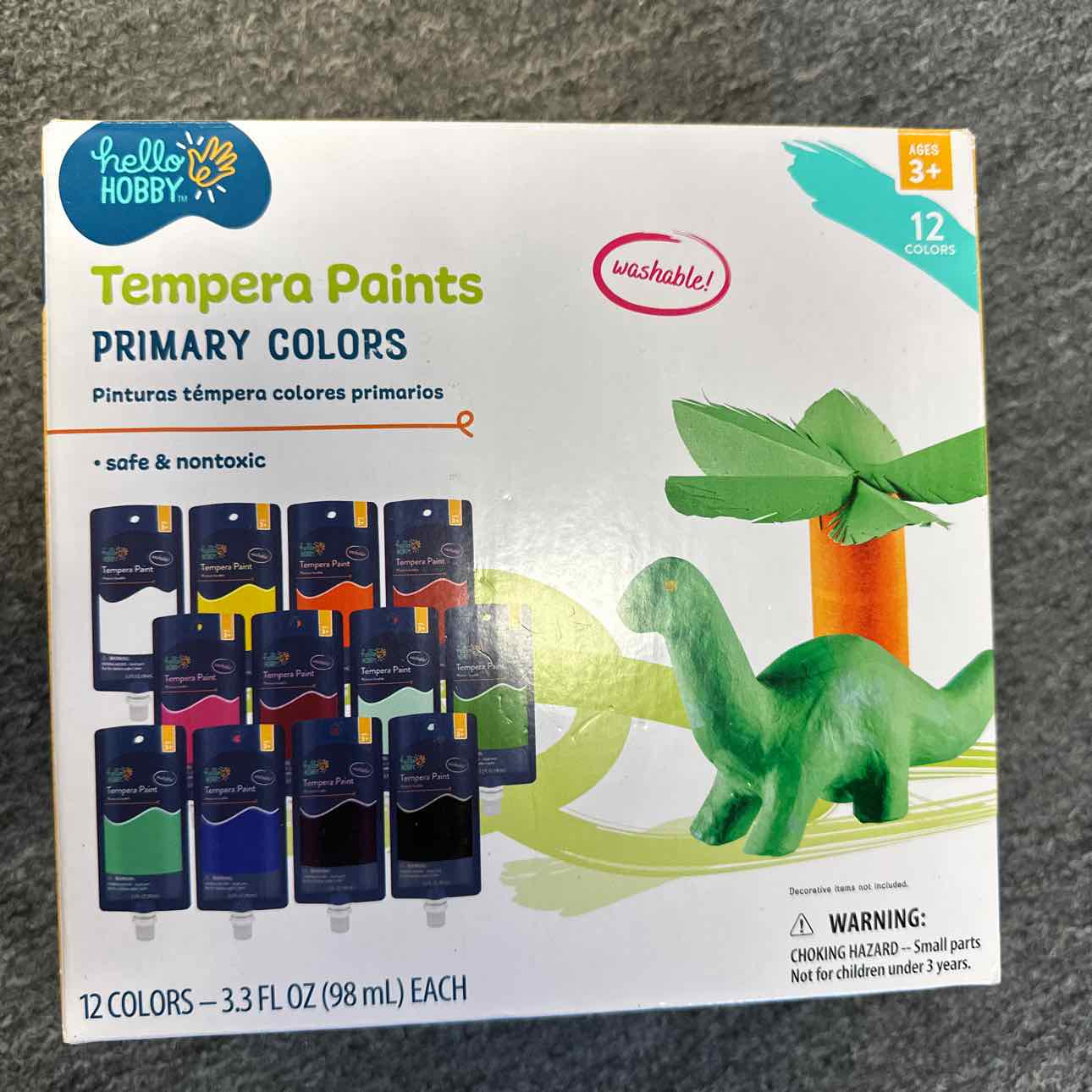 NEW Hello Hobby 12pk Tempera Paints Crafts